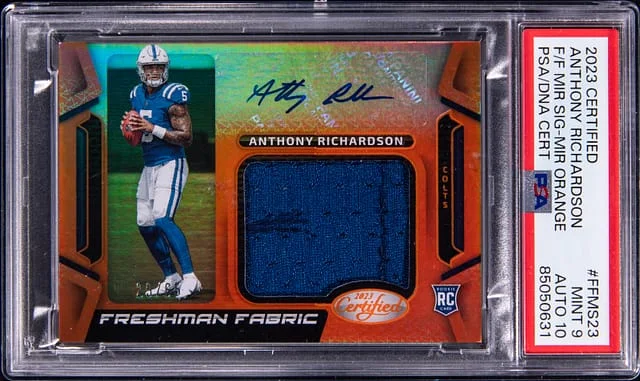2023 Panini Certified Anthony Richardson Freshman Fabrics Mirror Signature Mirror Orange #FFMS23 card image