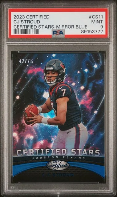 2023 Panini Certified C.J. Stroud Certified Stars Mirror Blue #CS11 card image