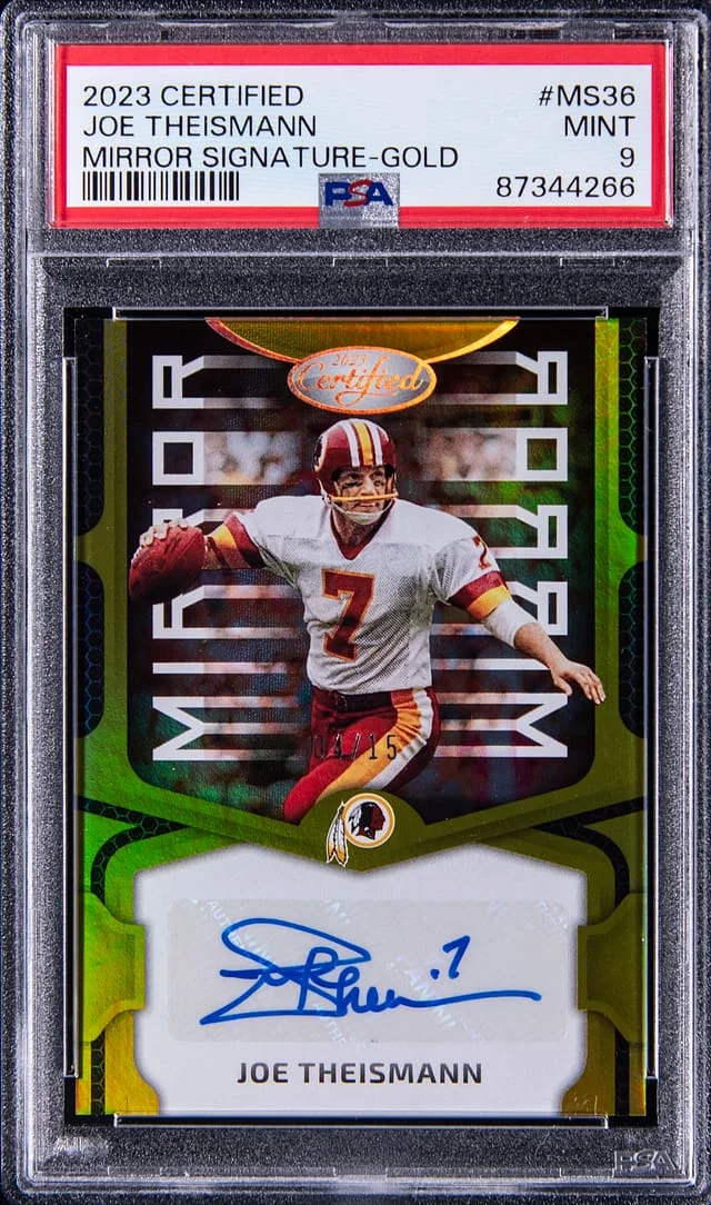 2023 Panini Certified Joe Theismann Mirror Signature Gold #MS36 card image