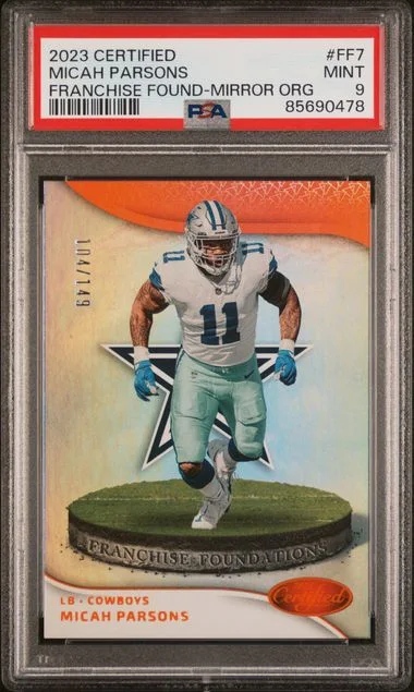 2023 Panini Certified Micah Parsons Franchise Foundations Mirror Orange #FF-7 card image