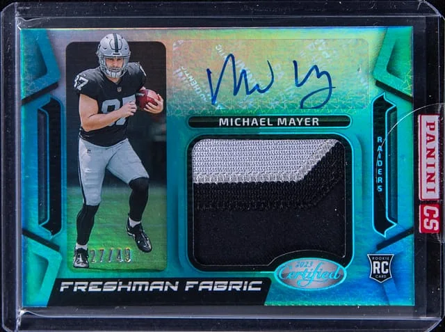 2023 Panini Certified Michael Mayer Freshman Fabric #FFMS-28 card image