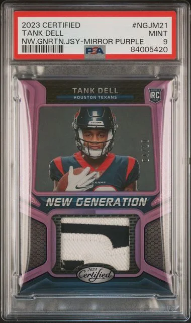 2023 Panini Certified Tank Dell New Generation Jersey Mirror Purple #NGJM21 card image