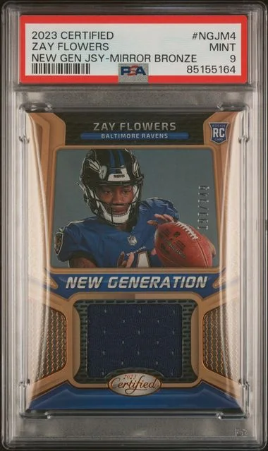2023 Panini Certified Zay Flowers New Generation Jersey Mirror Bronze #NGJM4 card image