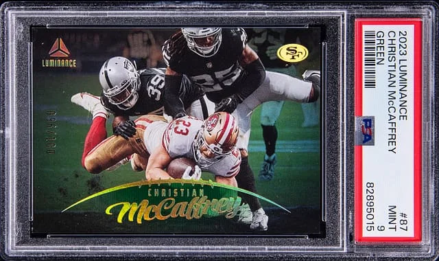 2023 Panini Christian Mccaffrey Luminance Green #87 card image