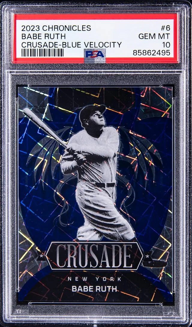 2023 Panini Chronicles Babe Ruth Crusade Blue Velocity #6 card image