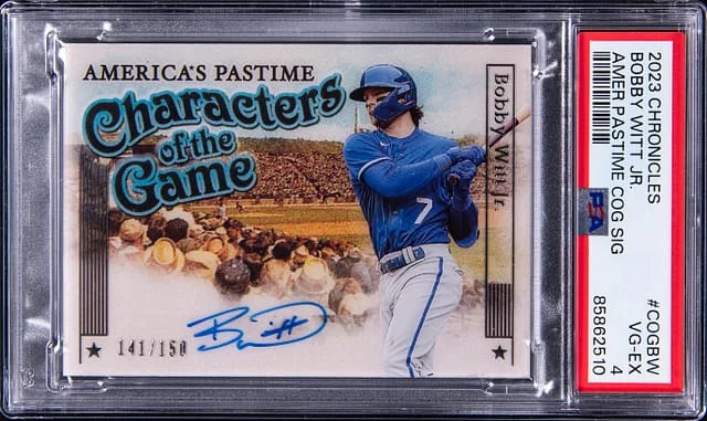 2023 Panini Chronicles Bobby Witt America's Pastime Characters of The Game Signatures #COGBW card image