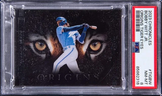 2023 Panini Chronicles Bobby Witt Jr. Origins Tiger Eyes #TIGBW card image