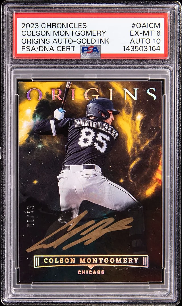 2023 Panini Chronicles Colson Montgomery Origins Autograph Gold Ink #OAI-CM card image