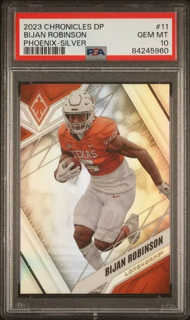 2023 Panini Chronicles Draft Picks Bijan Robinson Phoenix Silver #11 card image