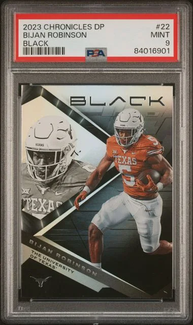 2023 Panini Chronicles Draft Picks Bijan Robinson Black #22 card image