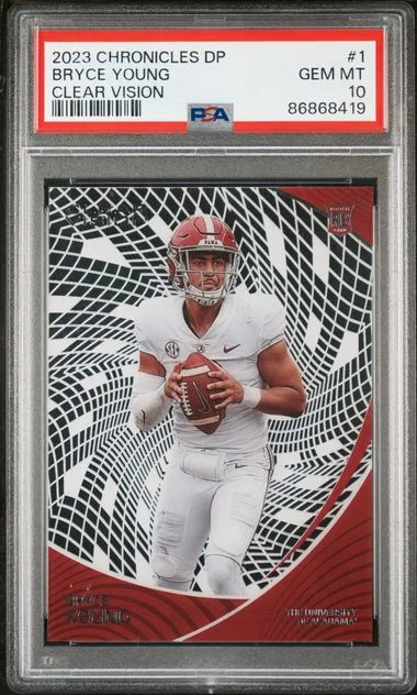 2023 Panini Chronicles Draft Picks Bryce Young Clear Vision #1 card image