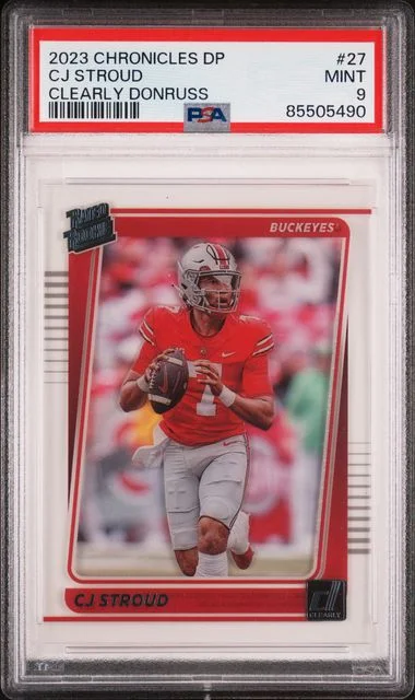 2023 Panini Chronicles Draft Picks C.J. Stroud Clearly Donruss Rated #27 card image