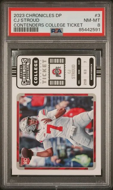 2023 Panini Chronicles Draft Picks Cj Stroud Contenders College Ticket #3 card image