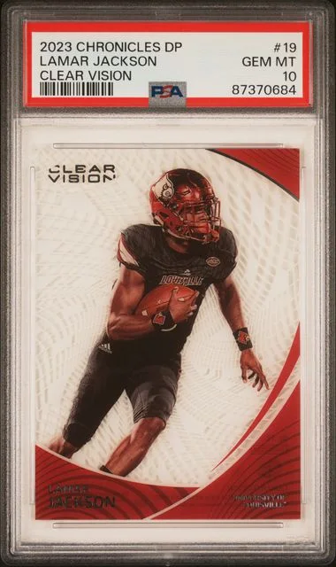 2023 Panini Chronicles Draft Picks Lamar Jackson Clear Vision #19 card image