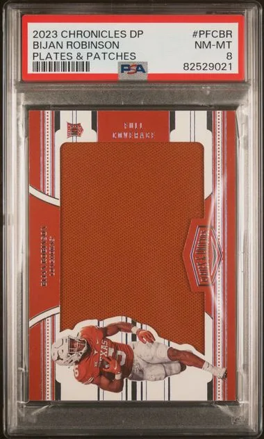 2023 Panini Chronicles Draft Picks Plates & Patches Pfcbr Bijan Robinson #no-number card image