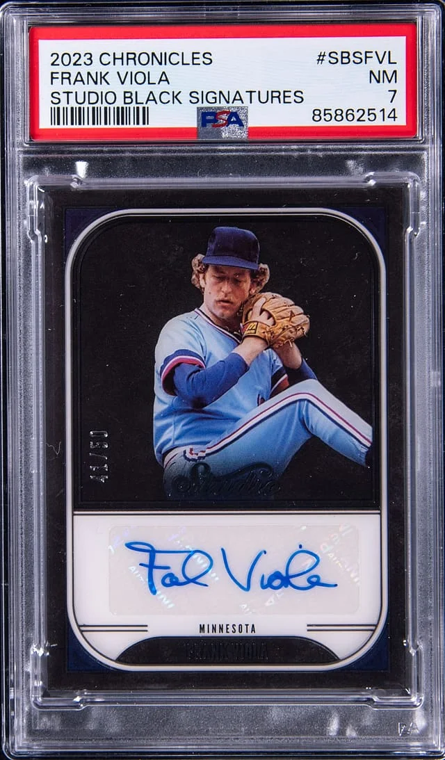 2023 Panini Chronicles Frank Viola Studio Black Signatures #SBSFVL card image