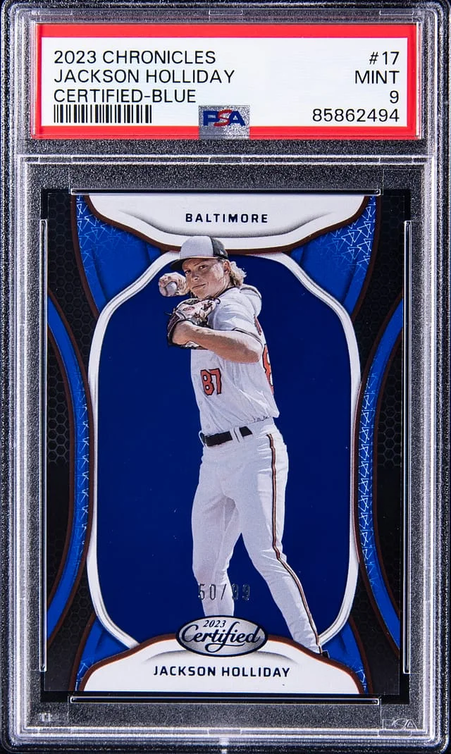 2023 Panini Chronicles Jackson Holliday Certified Blue #17 card image