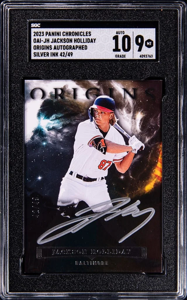 2023 Panini Chronicles Jackson Holliday Origins Autographed Silver Ink #OAI-JH card image