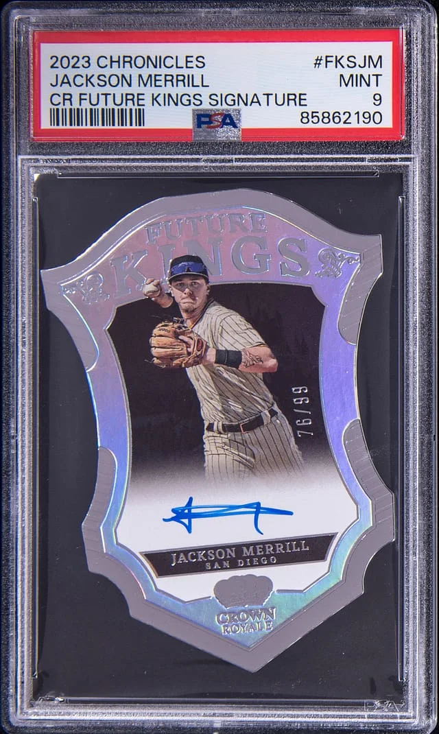 2023 Panini Chronicles Jackson Merrill Crown Royale Future Kings Signature #FKSJM card image
