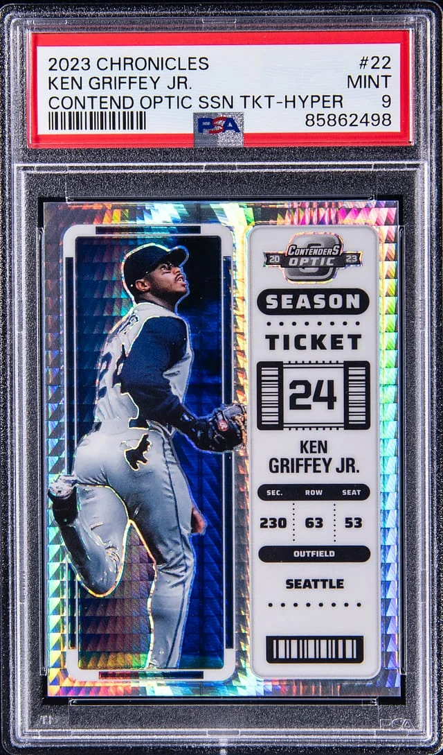 2023 Panini Chronicles Ken Griffey Jr. Contenders Optic Season Ticket Hyper #22 card image