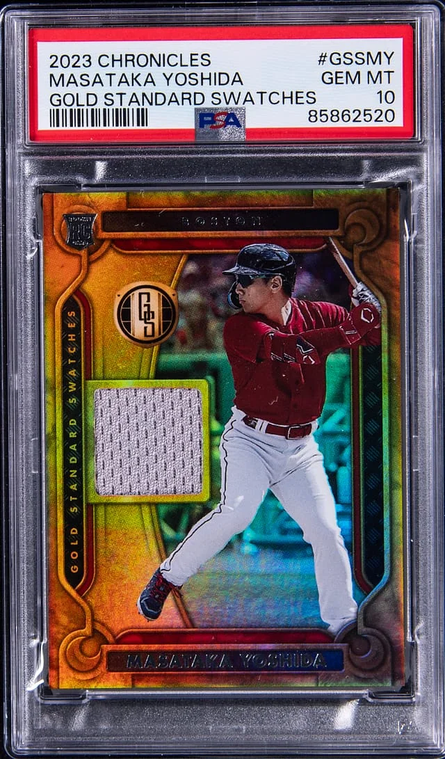 2023 Panini Chronicles Masataka Yoshida Gold Standard Swatches #GSSMY card image