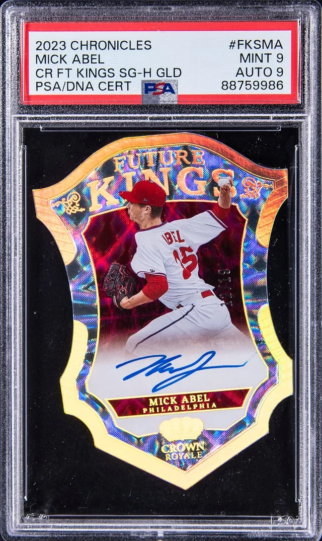2023 Panini Chronicles Mick Abel Crown Royale Future Kings Signature Gold #FKSMA card image