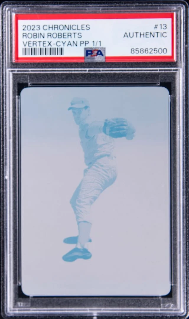 2023 Panini Chronicles Robin Roberts Vertex Cyan Printing Plate #13 card image