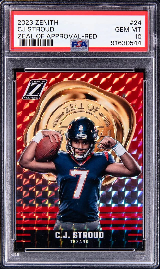 2023 Panini CJ Stroud Zenith Zeal Of Approval Red #24 card image