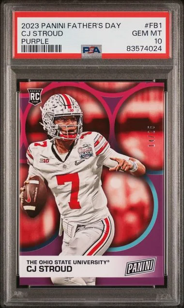 2023 Panini C.J. Stroud Father's Day Purple #FB1 card image