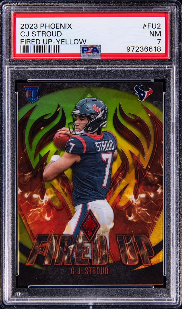 2023 Panini C.J. Stroud Phoenix Fired Up Yellow #FU-2 card image