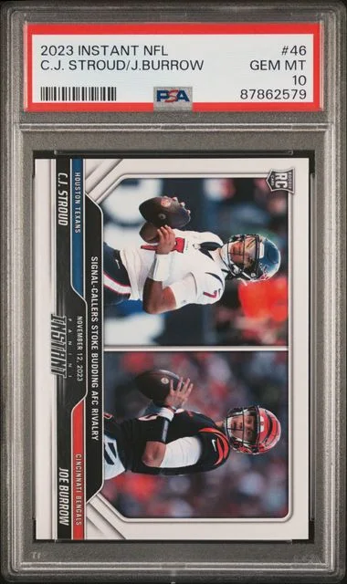 2023 Panini C.J. Stroud /Joe Burrow (/749) Instant NFL #46 card image