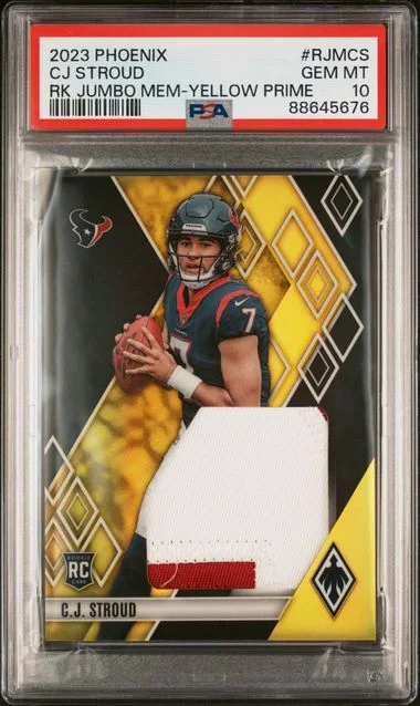 2023 Panini C.J. Stroud Phoenix Jumbo Memorabilia Yellow Prime #RJMCS card image