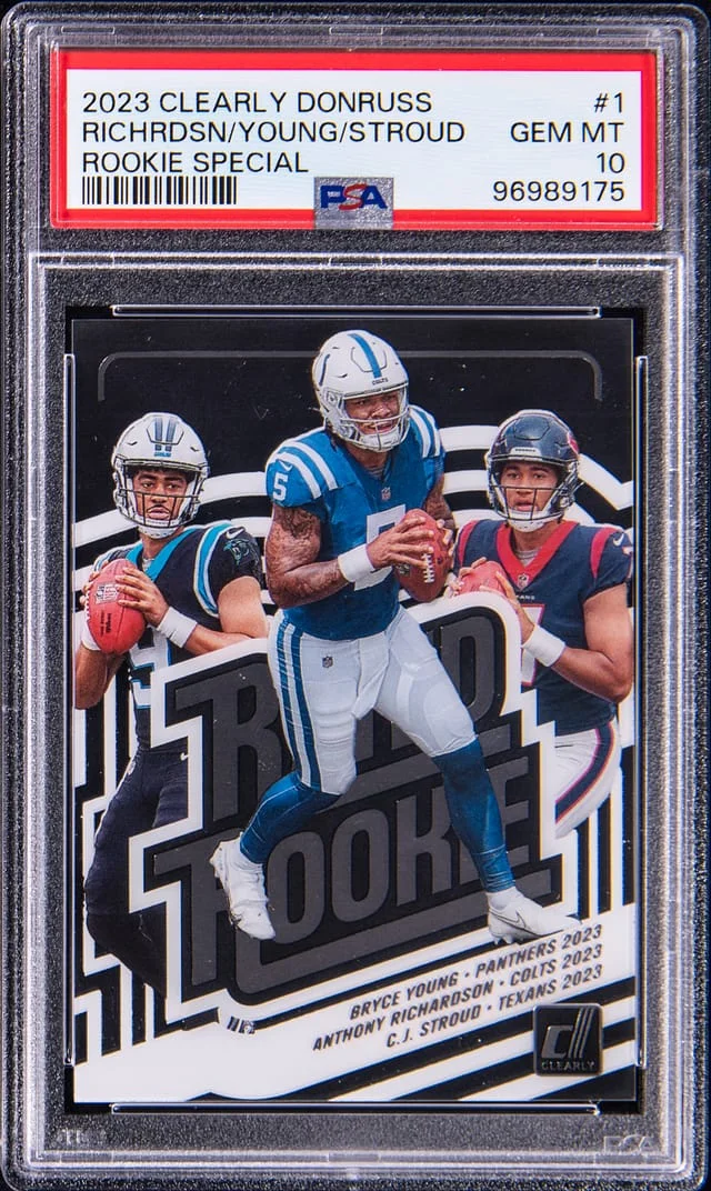 2023 Panini C.J. Stroud/Anthony Richardson/Bryce Young Clearly Donruss Special #1 card image