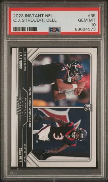 2023 Panini C.J. Stroud/Tank Dell (/494) Instant NFL #35 card image