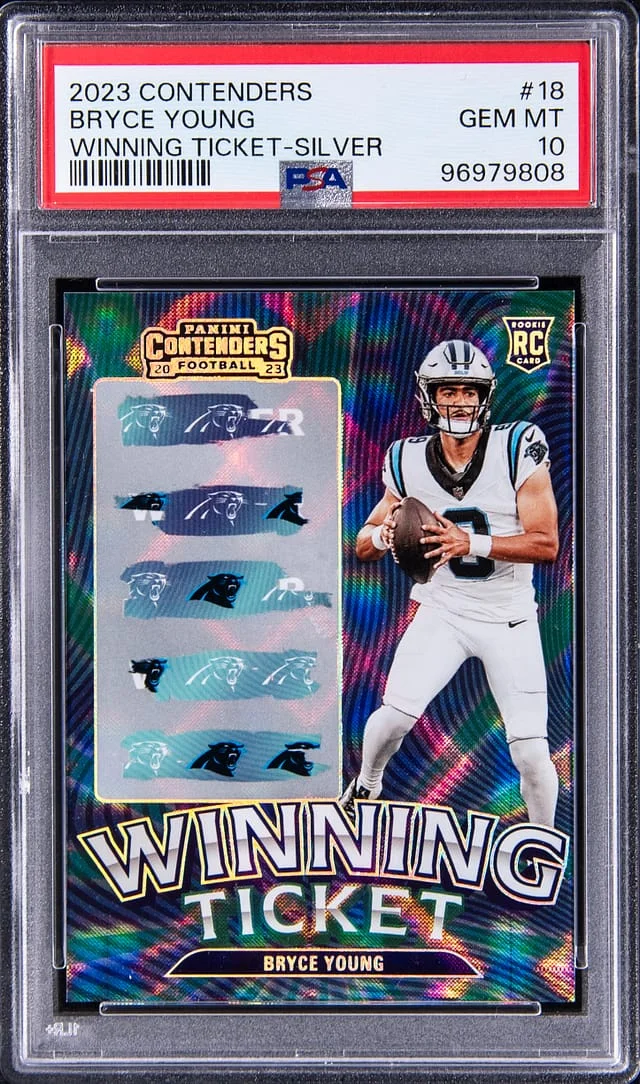 2023 Panini Contenders Bryce Young Winning Ticket Silver #18 card image