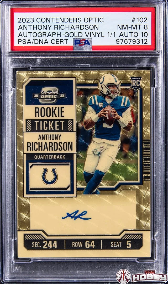 2023 Panini Contenders Optic Anthony Richardson Autograph Red #102 card image