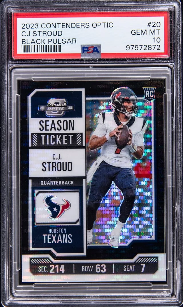 2023 Panini Contenders Optic C.J. Stroud Purple Pulsar #20 card image