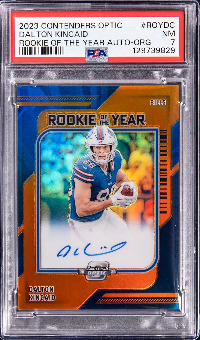 2023 Panini Contenders Optic Dalton Kincaid of the Year Autograph Orange #ROY-DC card image
