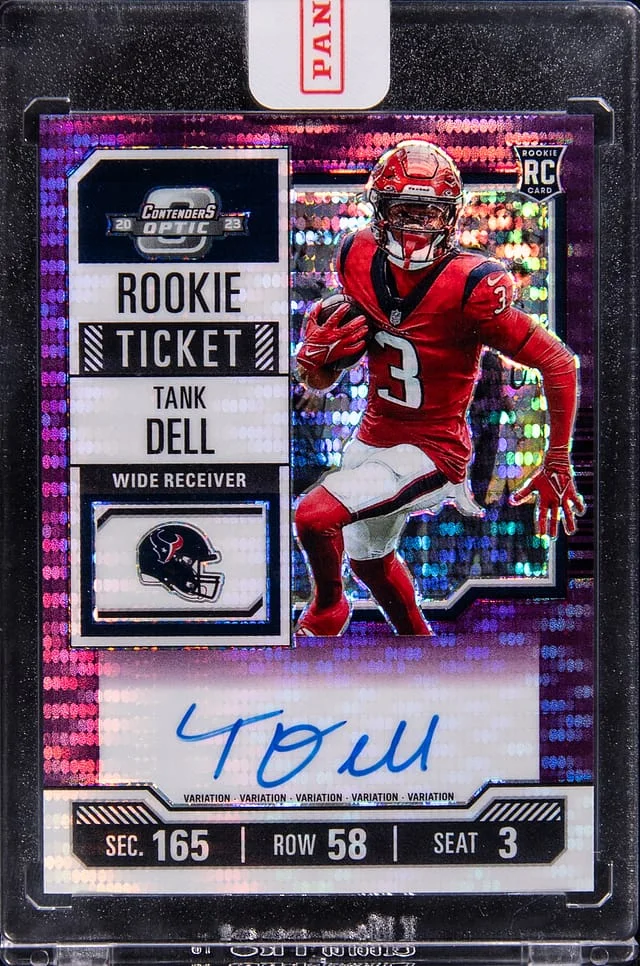 2023 Panini Contenders Optic Tank Dell Ticket Autograph Purple Pulsar #135 card image