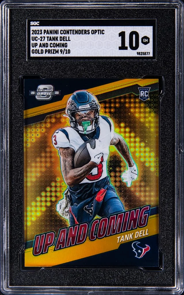 2023 Panini Contenders Optic Tank Dell Up and Coming Gold Prizm #UC-27 card image