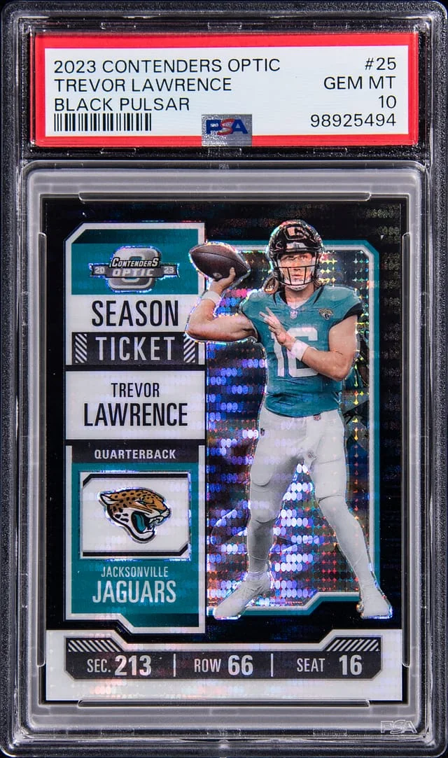 2023 Panini Contenders Optic Trevor Lawrence Black Pulsar #25 card image
