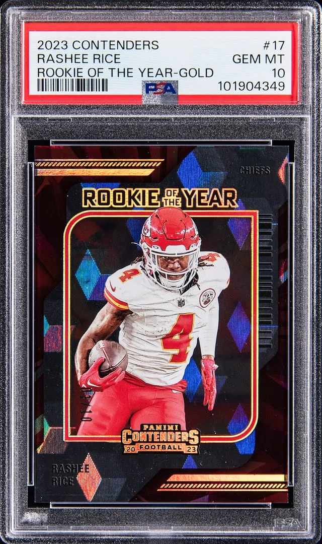 2023 Panini Contenders Rashee Rice Of The Year Gold #17 card image