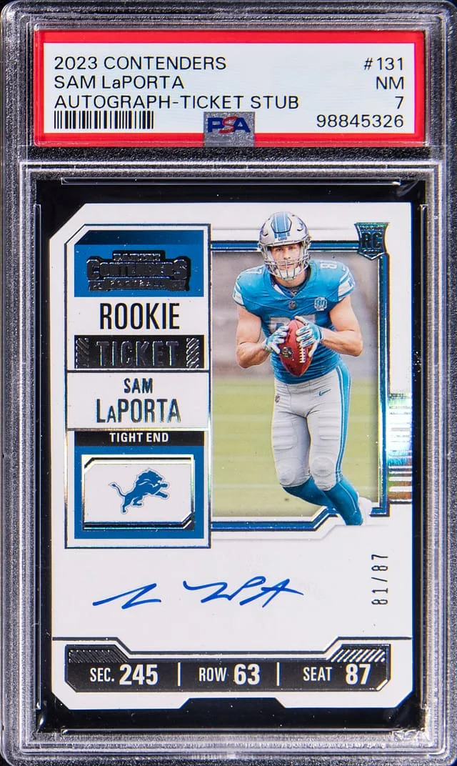 2023 Panini Contenders Sam LaPorta Autograph Ticket Stub #131 card image