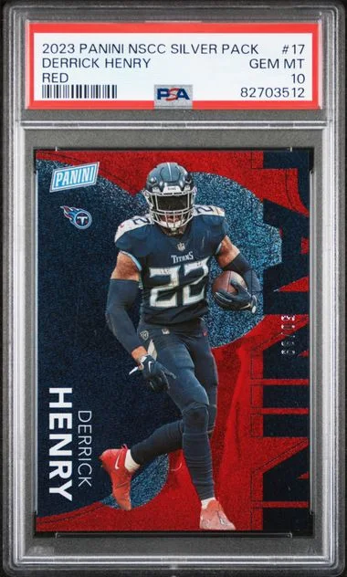 2023 Panini Derrick Henry National Sports Collectors Convention Silver Packs Red #17 card image