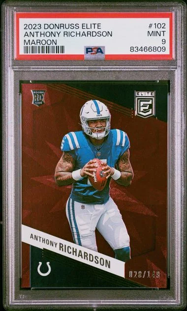 2023 Panini Donruss Anthony Richardson Elite Maroon #102 card image