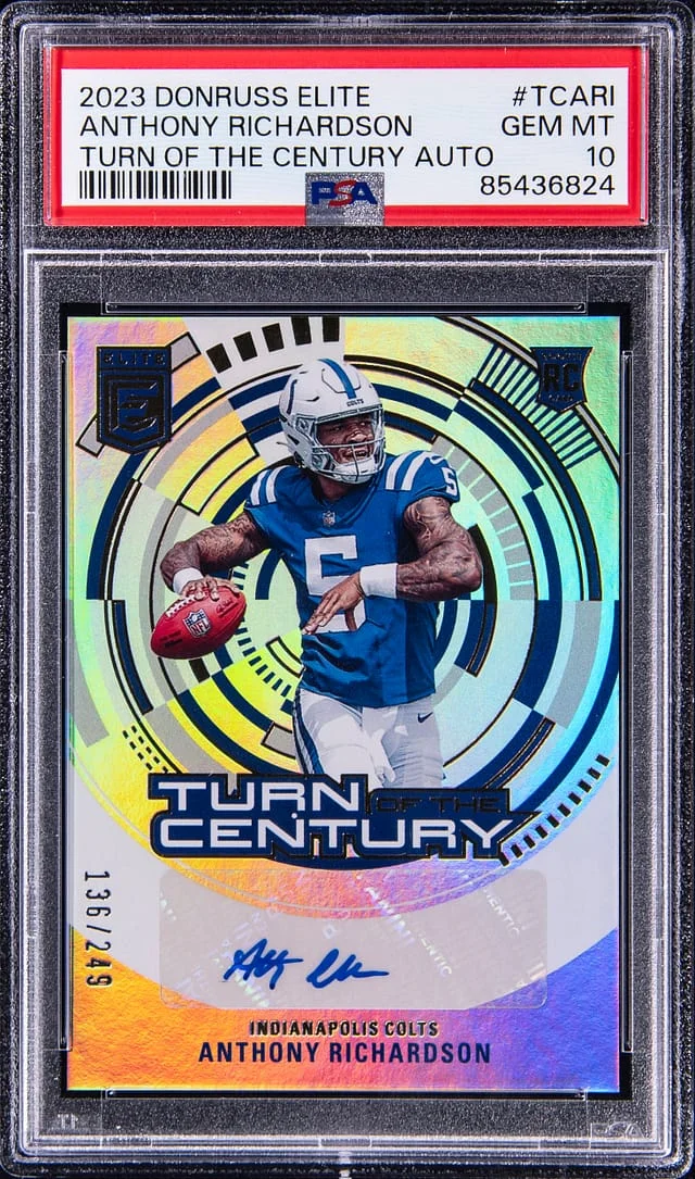 2023 Panini Donruss Anthony Richardson Elite Turn of the Century Autograph #TC-ARI card image
