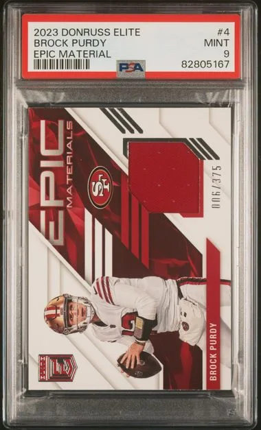 2023 Panini Donruss Brock Purdy Elite Epic Material #4 card image