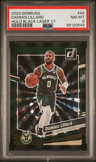 2023 Panini Donruss Damian Lillard Holo Black Laser #44 card image