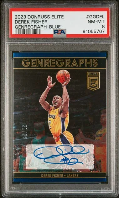 2023 Panini Donruss Derek Fisher Elite Genregraphs Blue #GG-DFL card image