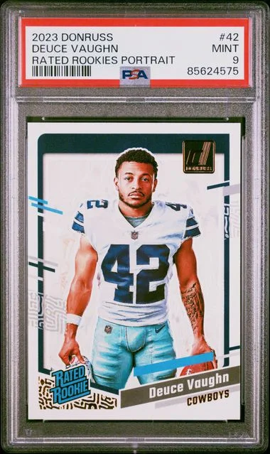 2023 Panini Donruss Deuce Vaughn Rated Rookies Portrait #42 card image